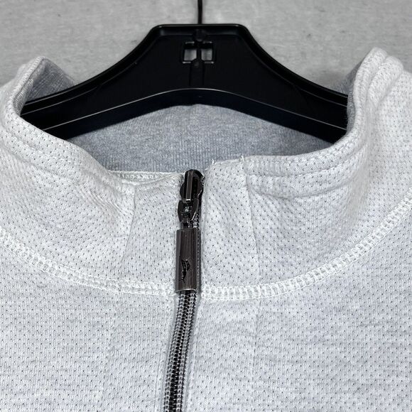 Tommy Bahama Sweatshirt Mens X-Large Beige/Gray Reversible Half Zip Pullover - Picture 2 of 13